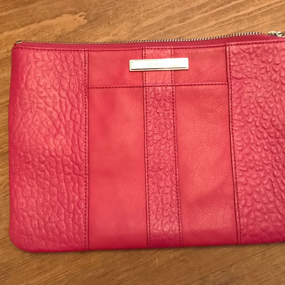 SOLD - Cole Haan, Rasberry Pink, Leather Clutch - Picture 2 of 9